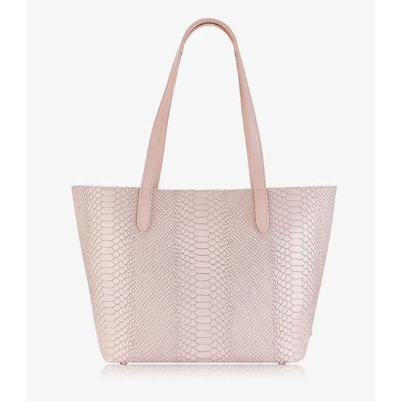 GiGi New York 🐾  TEDDIE TOTE Nude Embossed Python Leather, MSRP $365 - Picture 1 of 14